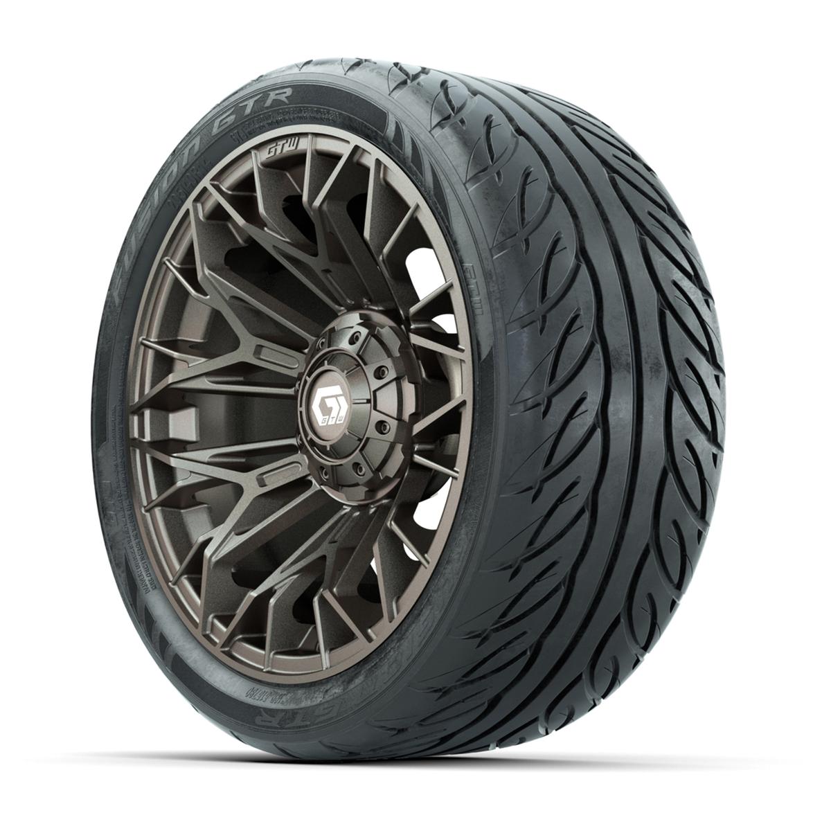 Set of (4) 14 in GTW® Stellar Matte Bronze Wheels with 205/40-R14 Fusion GTR Street Tires