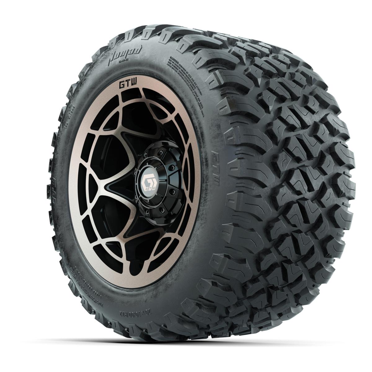 GTW&reg; Nexus Black with Bronze Face 12 in Wheels with 20X10-12 Nomad Steel Belt Radial All-Terrain Tires – Full Set