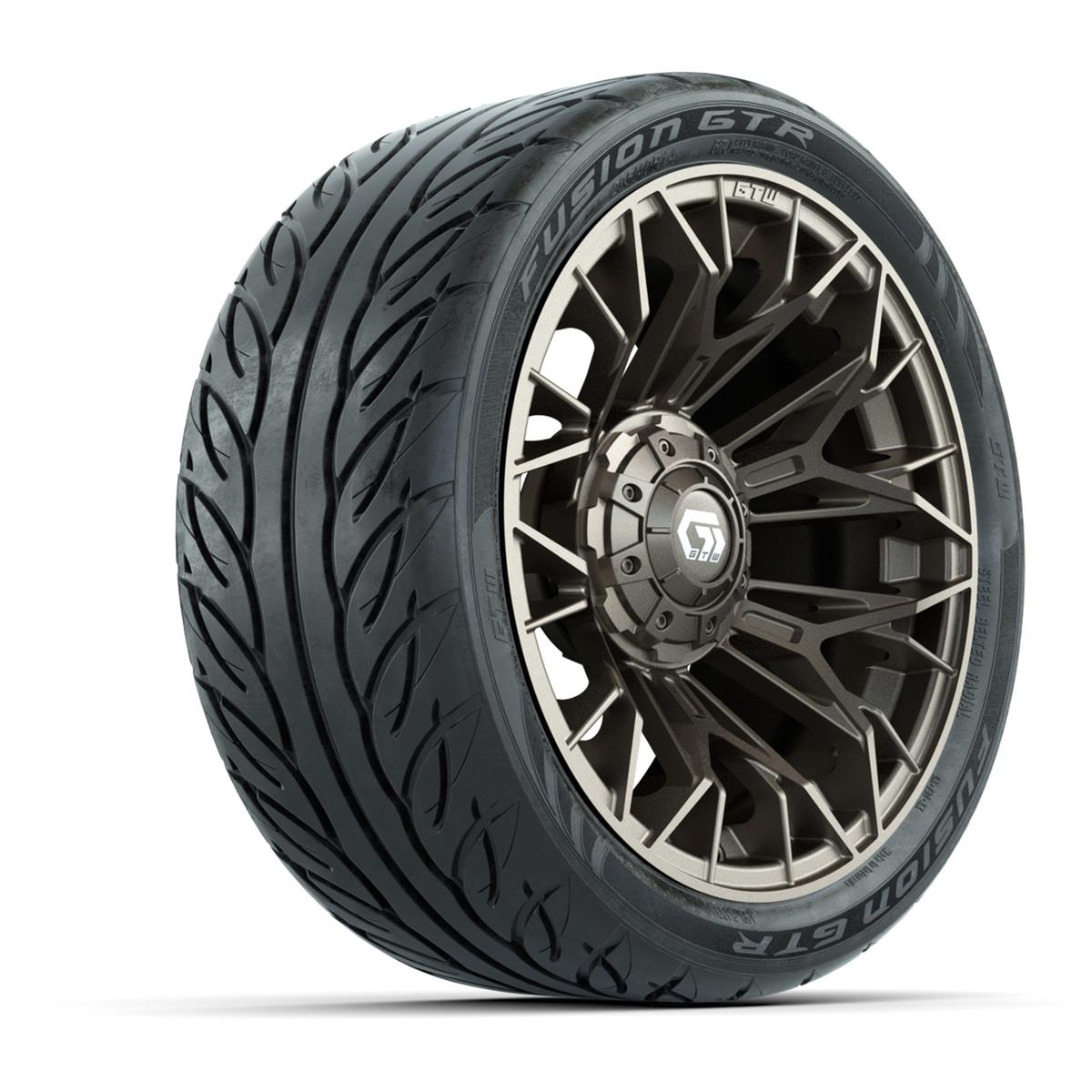 Set of (4) 14 in GTW® Stellar Matte Bronze Wheels with 205/40-R14 Fusion GTR Street Tires