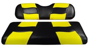 MadJax&reg; Riptide Black/Yellow Two-Tone EZGO TXT & RXV Front Seat Covers