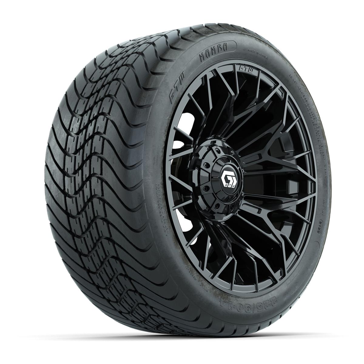 Set of (4) 14 in GTW® Stellar Black Wheels with 225/30-14 Mamba Street Tire