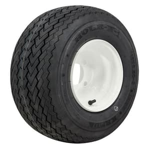 Set of (4) 8 inch White Steel Wheels on Mounted on Kenda Tires