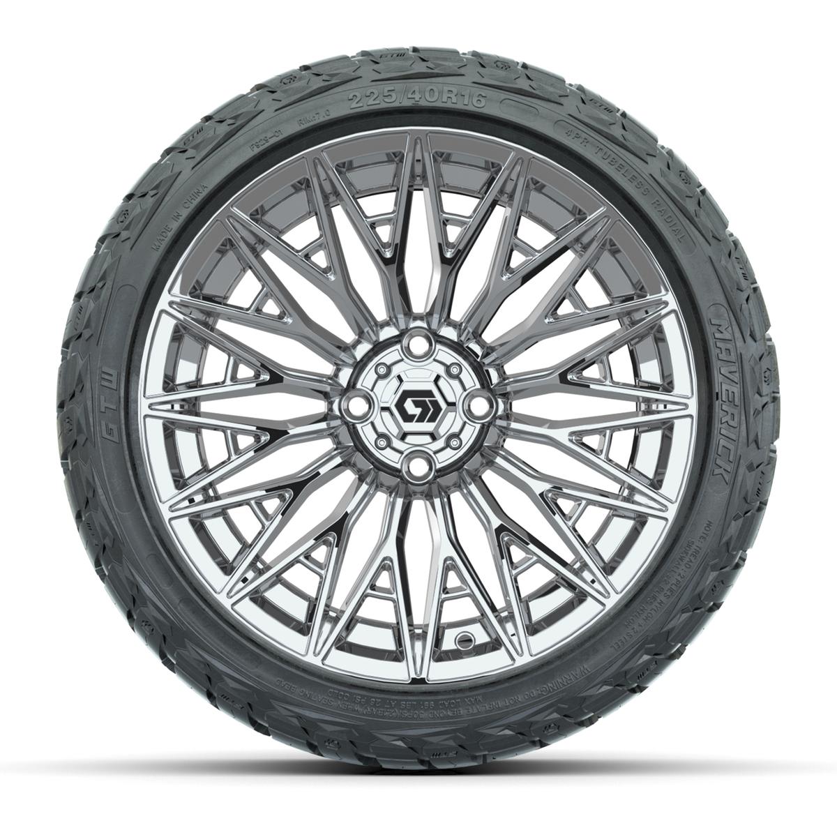 GTW&reg; Blur Chrome 16 in Wheels with 225/40-R16 Maverick Hybrid Tires - Full Set