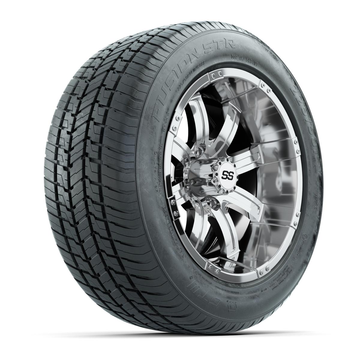 GTW&reg; Tempest Chrome 14 in Wheels with 255/50-R14 Fusion STR DOT Approved Street Tires - Full Set