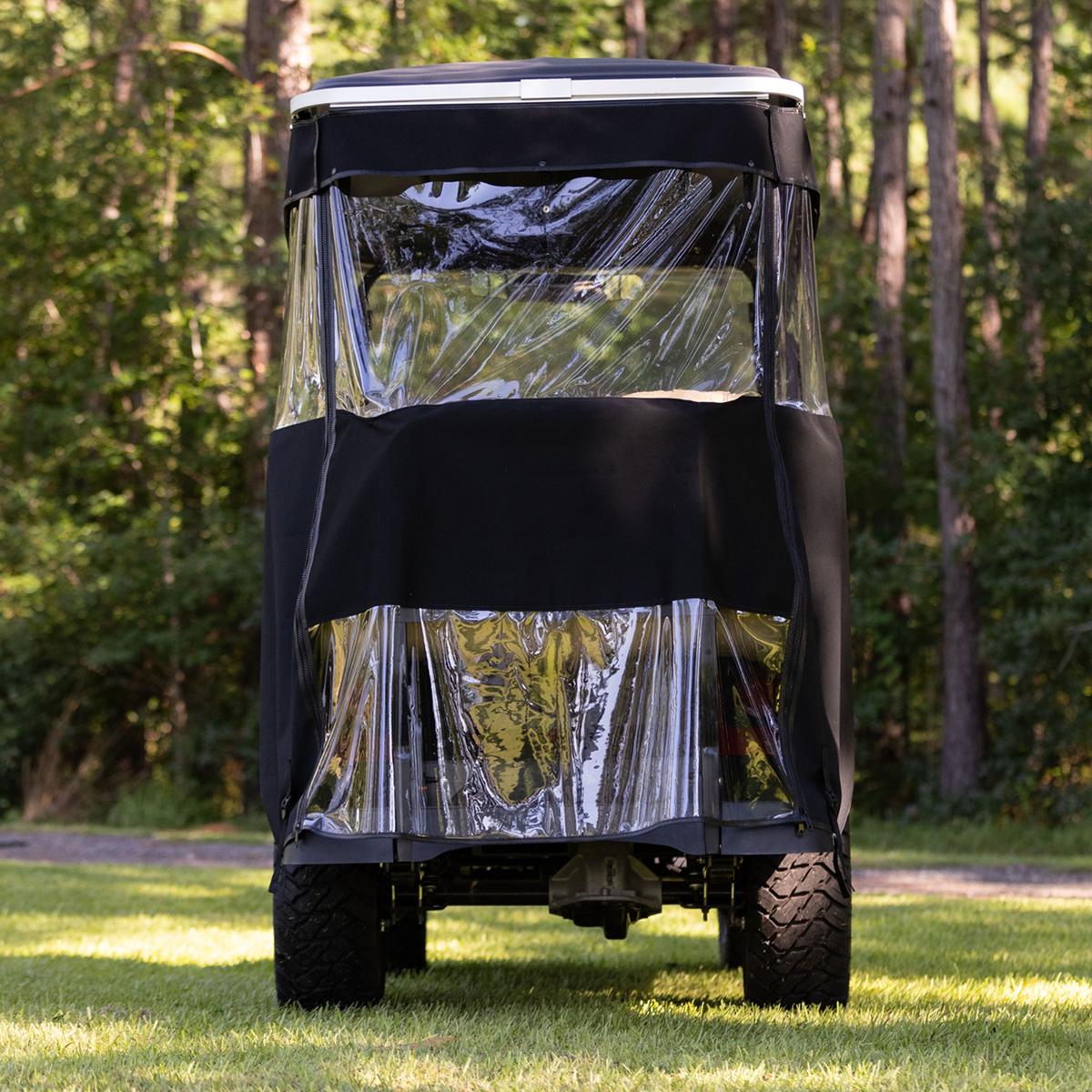RedDot EZGO Express S4 Elite with 80” Non Modular Top Beige 3-Sided Track Style Vinyl Enclosure (Years 2023-Up)