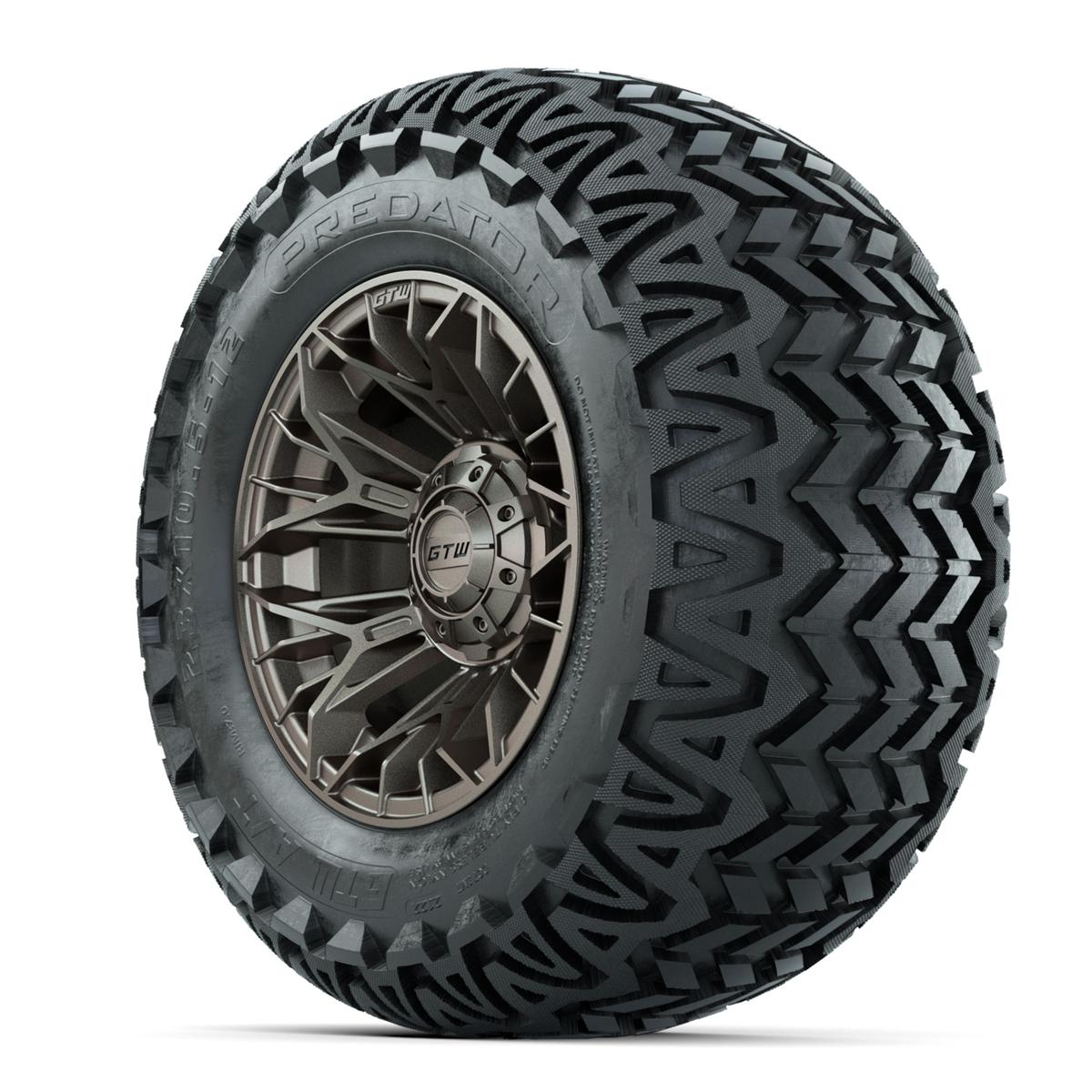 Set of (4) 12 in GTW® Stellar Matte Bronze Wheels with 23x10.5-12 Predator All-Terrain Tires