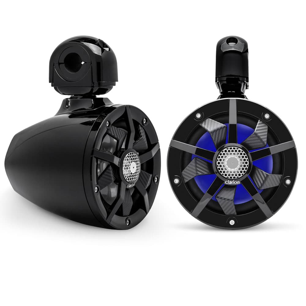 Clarion 6.5” Marine Coaxial Tower Speakers w/RGB & Mounting 