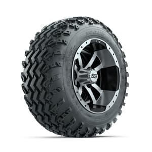 GTW Storm Trooper Machined/Black 12 in Wheels with 22x11.00-12 Rogue All Terrain Tires – Full Set