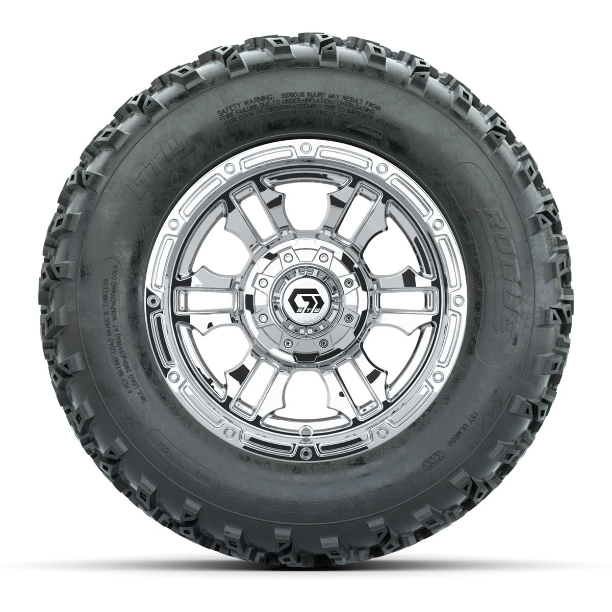 GTW&reg; Shogun Chrome 12 in Wheels with 23X10.00-12 Rogue All-Terrain Tires – Full Set