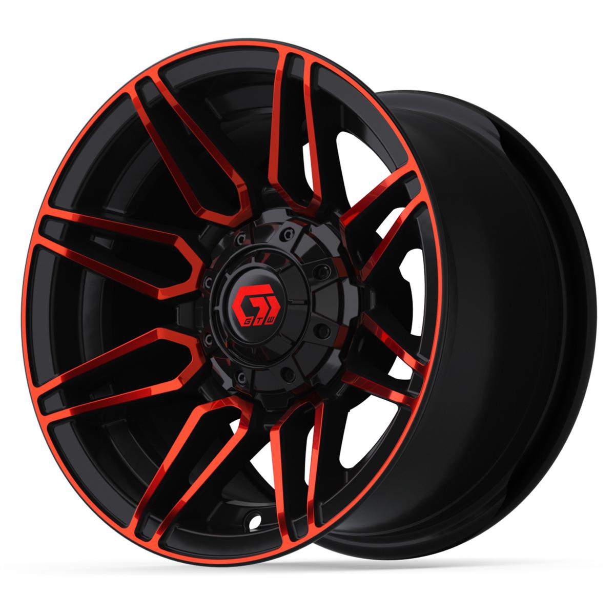 12&Prime; GTW&reg; Stealth Gloss Black with Red Face Wheel