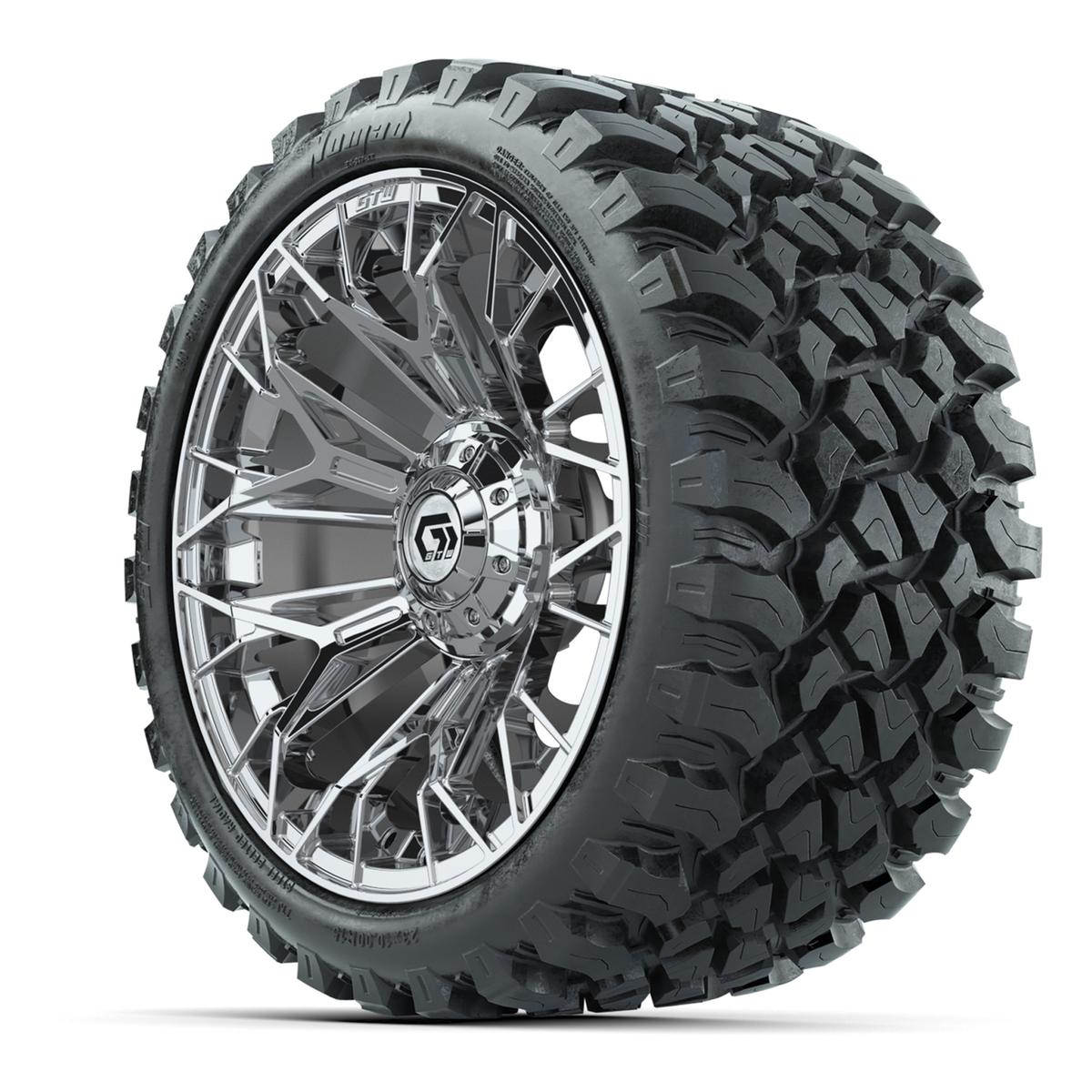 Set of (4) 15 in GTW® Stellar Chrome Wheels with 23x10-R15 Nomad All-Terrain Tires