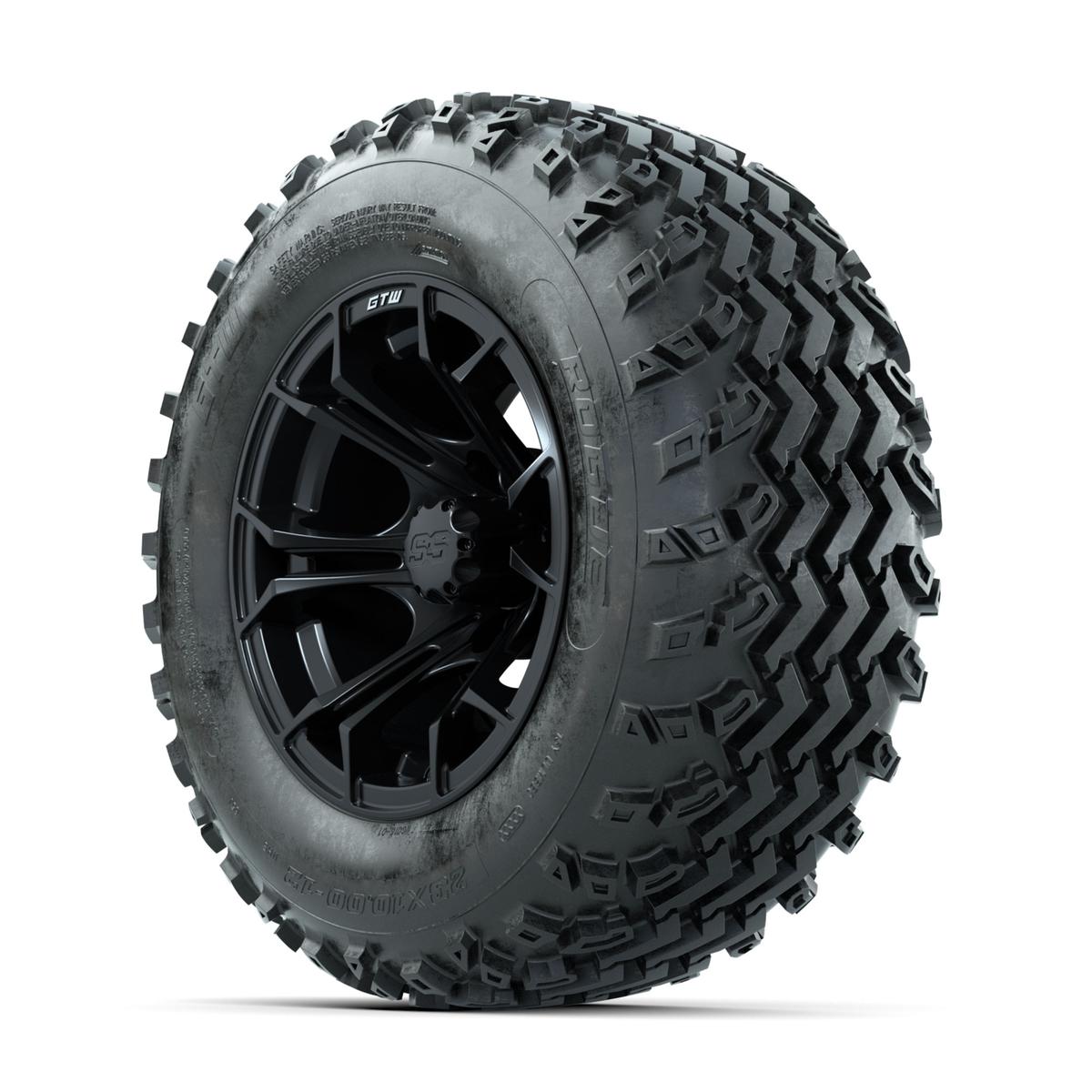 GTW Spyder Matte Black 12 in Wheels with 23x10.00-12 Rogue All Terrain Tires – Full Set