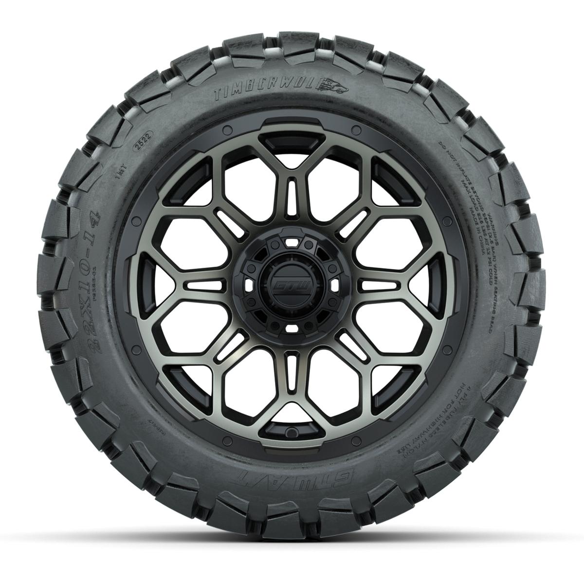 Set of (4) 14 in GTW Bravo Wheels with 22x10-14 GTW Timberwolf All-Terrain Tires