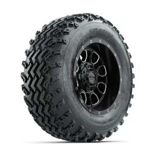 GTW Volt Machined/Black 12 in Wheels with 23x10.00-12 Rogue All Terrain Tires – Full Set