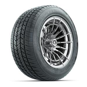 GTW&reg; Boost Chome 14 in Wheels with 255/50-R14 Fusion STR DOT Approved Street Tires - Full Set