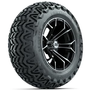 GTW Spyder Machined/Black 14 in Wheels with 23x10-14 GTW Predator All-Terrain Tires – Full Set