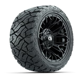 GTW Stellar Black 12 in Wheels with 215/40-R12 Maverick Low-Profile All-Terrain Tires – Full Set
