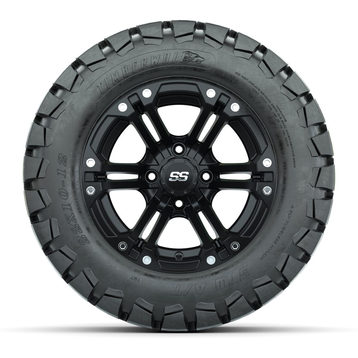 Set of (4) 12 in GTW Specter Wheels with 22x10-12 GTW Timberwolf All-Terrain Tires