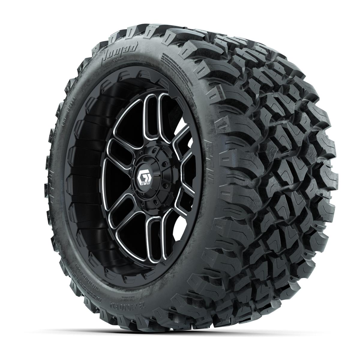 Set of (4) 14 in GTW® Titan Machined & Black Wheels with 23x10-R14 Nomad All-Terrain Tires