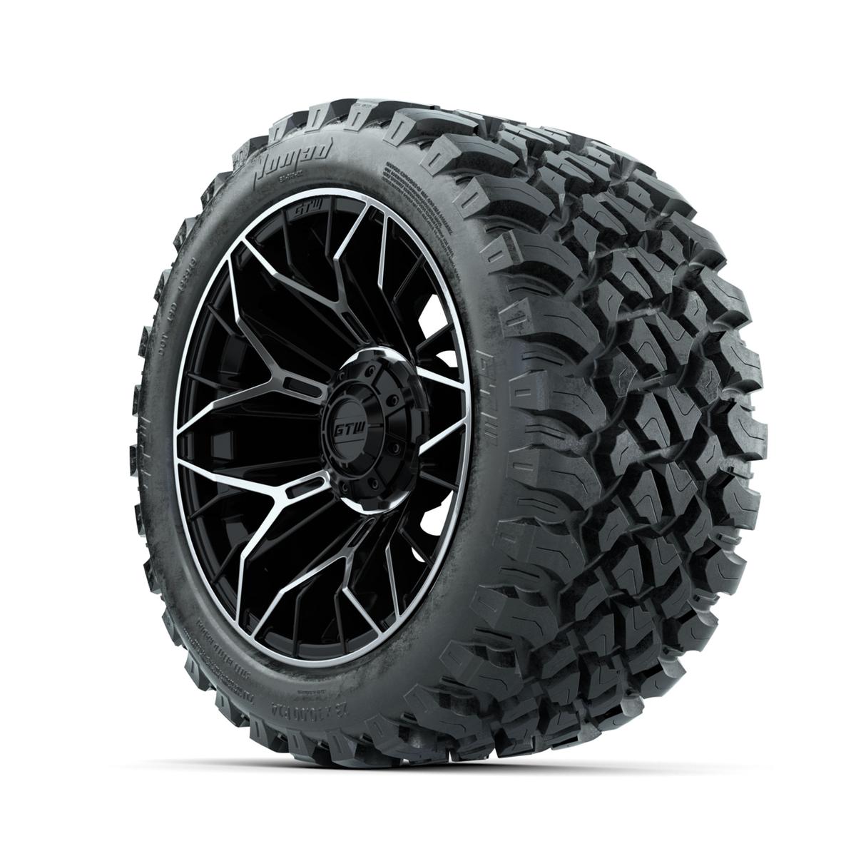 Set of (4) 14 in GTW® Stellar Machined & Black Wheels with 23x10-R14 Nomad All-Terrain Tires
