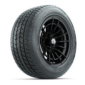 GTW&reg; Boost Gloss Black 14 in Wheels with 255/50-R14 Fusion STR DOT Approved Street Tires - Full Set