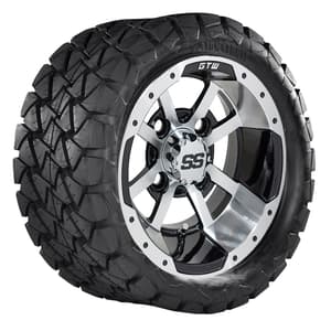 GTW Storm Trooper Black and Machined Wheels with 22in Timberwolf Mud Tires - 10 Inch
