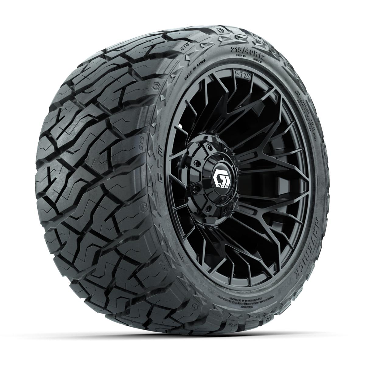 GTW Stellar Black 12 in Wheels with 215/40-R12 Maverick Low-Profile All-Terrain Tires – Full Set