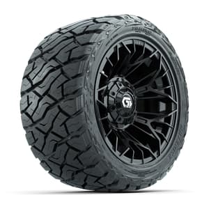 GTW Stellar Black 12 in Wheels with 215/40-R12 Maverick Low-Profile All-Terrain Tires – Full Set