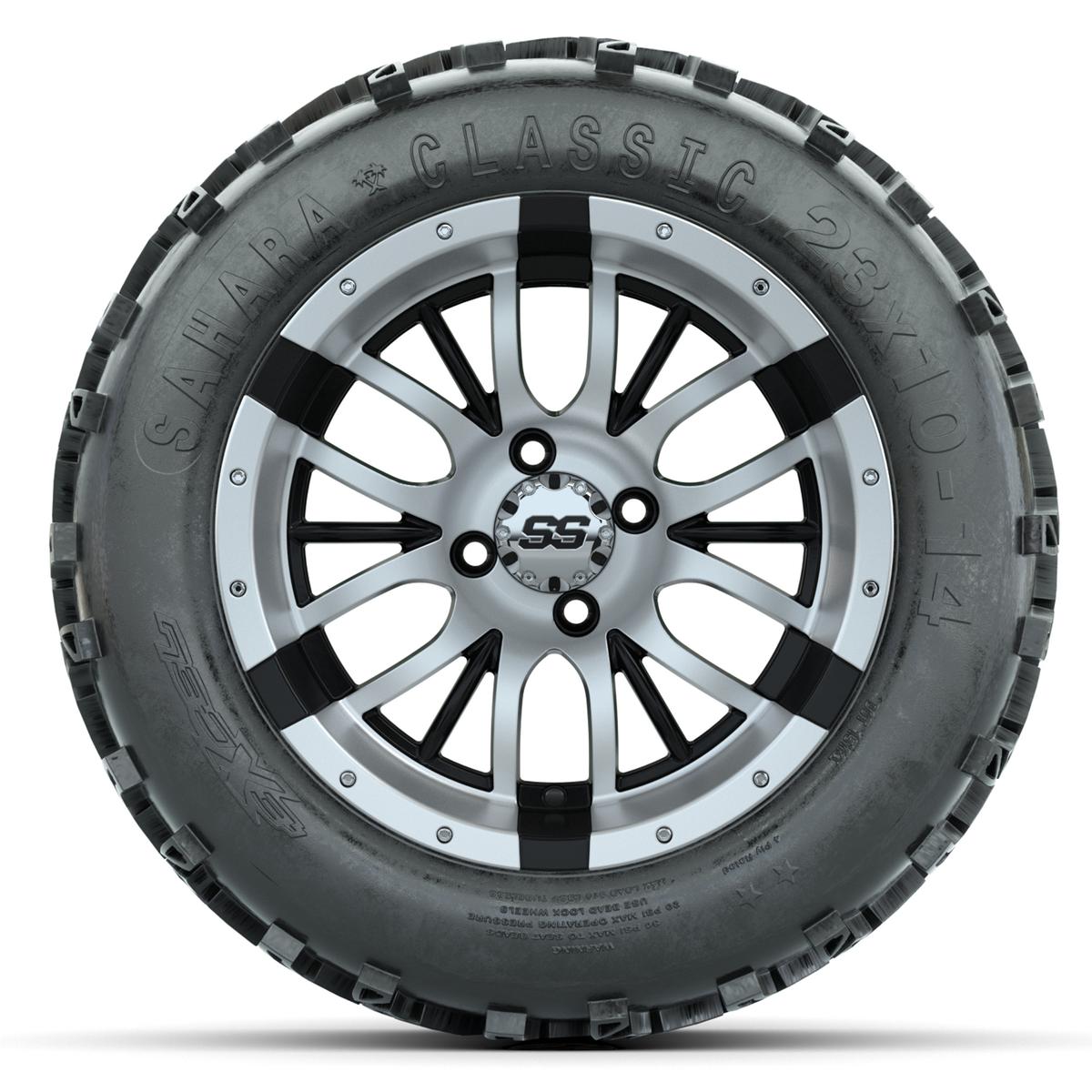 Set of (4) 14 in GTW Diesel Wheels with 23x10-14 Sahara Classic All-Terrain Tires