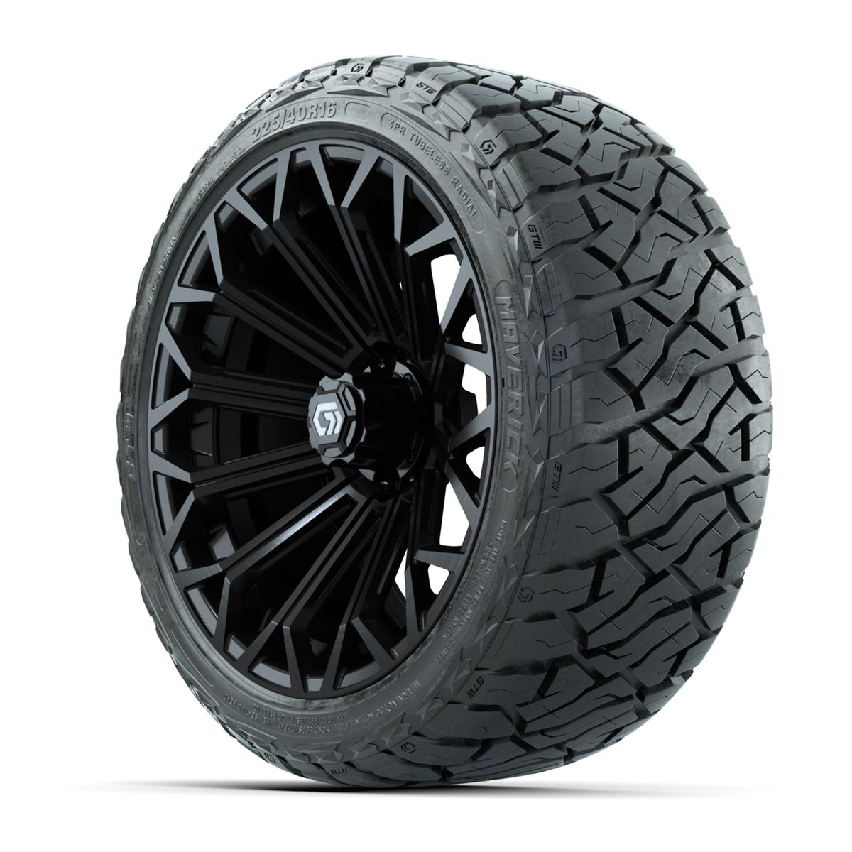 GTW&reg; Phantom Gloss Black 16 in Wheels with 225/40-R16 Maverick Hybrid Tires - Full Set