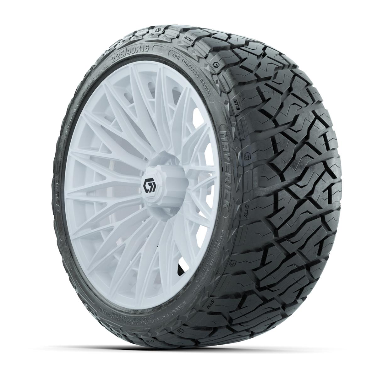 GTW&reg; Blur Gloss White 16 in Wheels with 225/40-R16 Maverick Hybrid Tires - Full Set