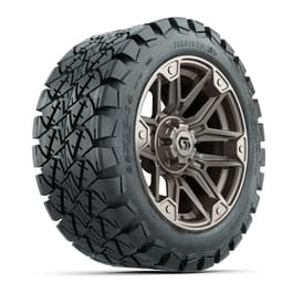 GTW® Graffiti Satin Bronze 14 in Wheels with 22x10-14 Timberwolf All-Terrain Tires – Full Set