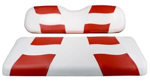 MadJax&reg; Riptide White/Red Two-Tone EZGO TXT & RXV Front Seat Covers
