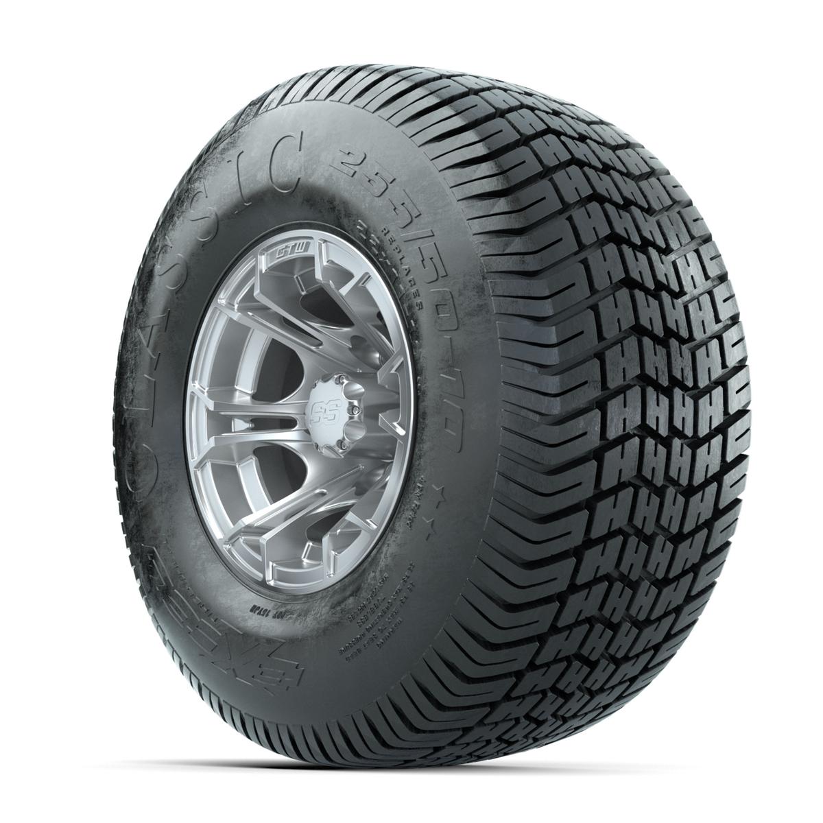 GTW Spyder Silver Brush 10 in Wheels with 22x11-10 Excel Classic Street Tires – Full Set