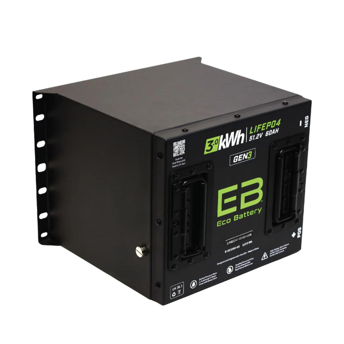 Eco Battery 51V 60Ah GEN3 “Cube” LifePo4 Lithium Battery Only