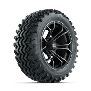 GTW Spyder Machined/Grey 14 in Wheels with 23x10.00-14 Rogue All Terrain Tires – Full Set