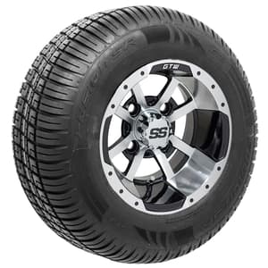 GTW Storm Trooper Black and Machined Wheels with 20in Fusion DOT Approved Street Tires - 10 Inch