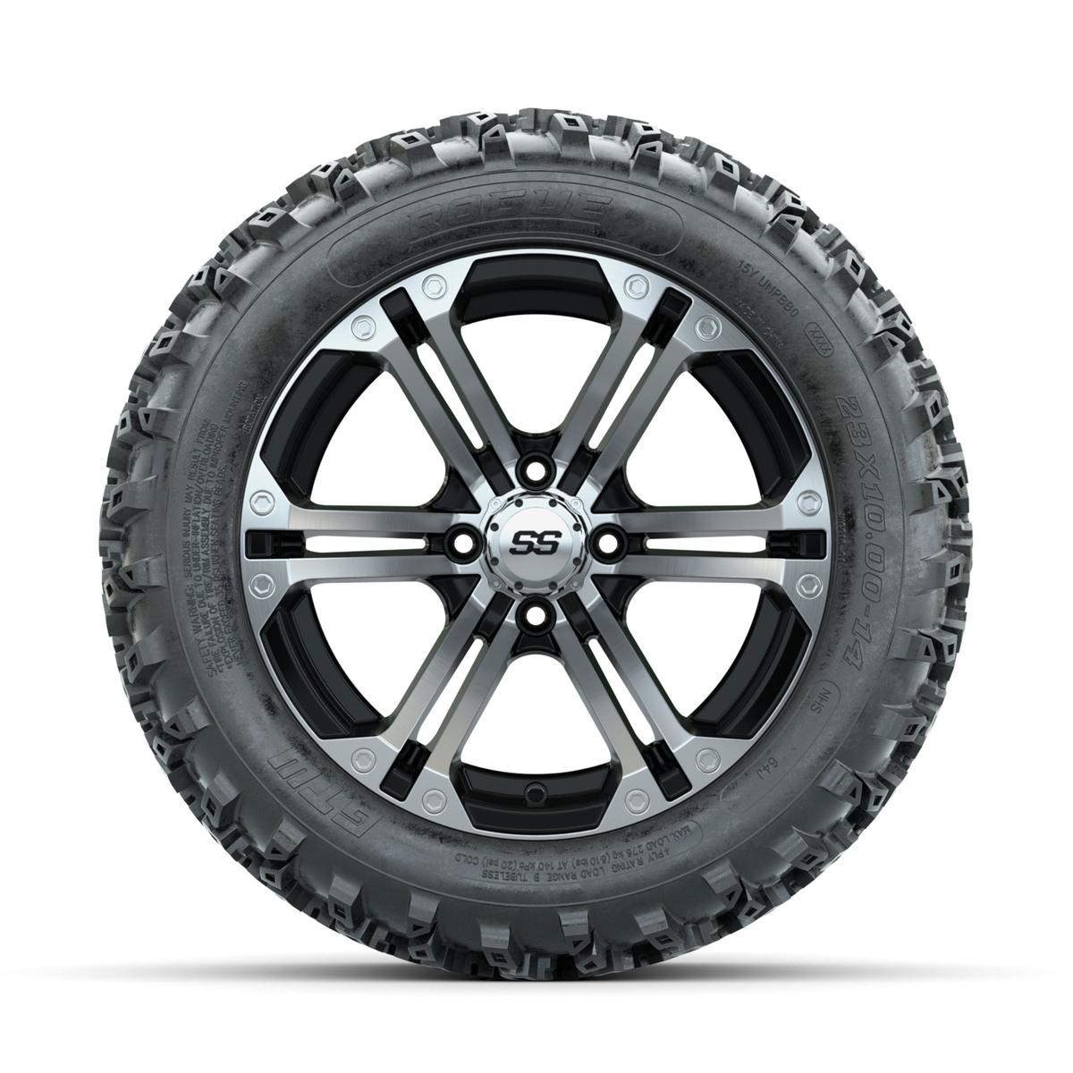 GTW Specter Machined/Black 14 in Wheels with 23x10.00-14 Rogue All Terrain Tires – Full Set