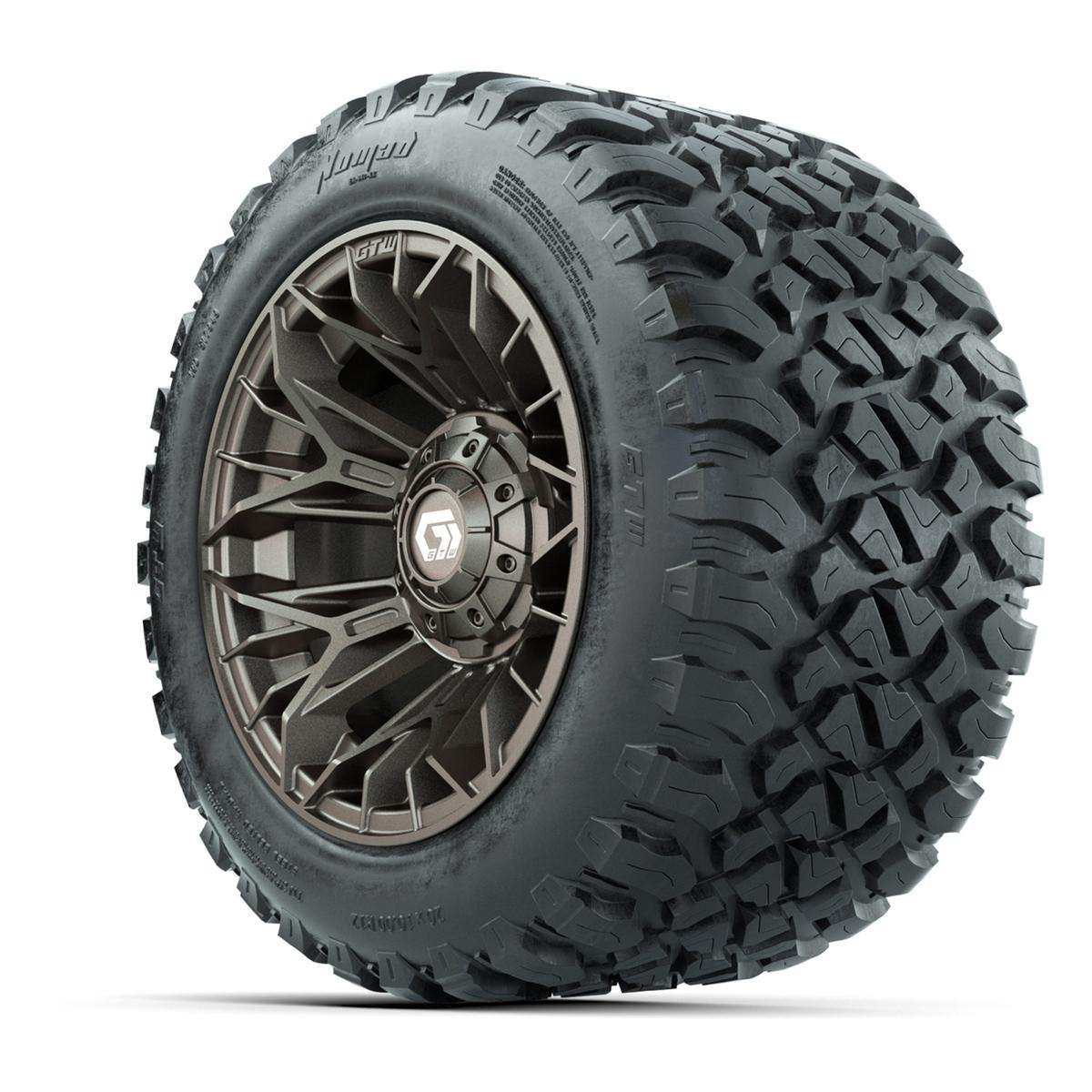 GTW&reg; Stellar Matte Bronze 12 in Wheels with 20X10-12 Nomad Steel Belt Radial All-Terrain Tires – Full Set