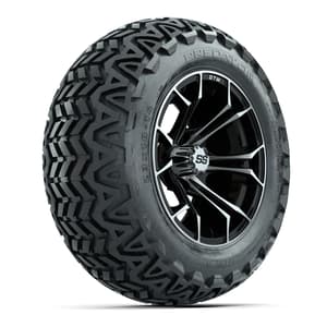 GTW Spyder Machined/Black 14 in Wheels with 23x10-14 GTW Predator All-Terrain Tires – Full Set