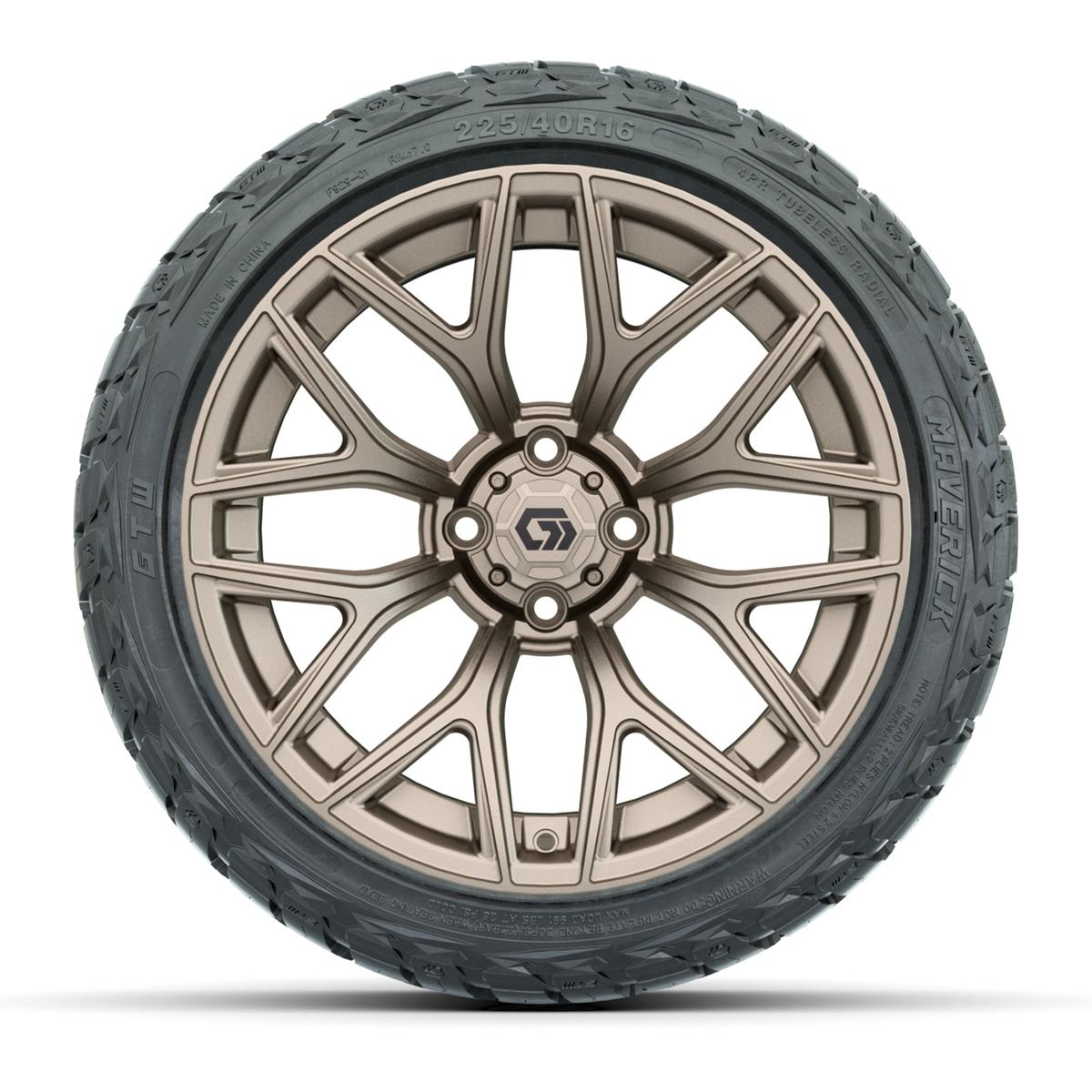 GTW&reg; Monaco Matte Bronze 16 in Wheels with 225/40-R16 Maverick Hybrid Tires - Full Set