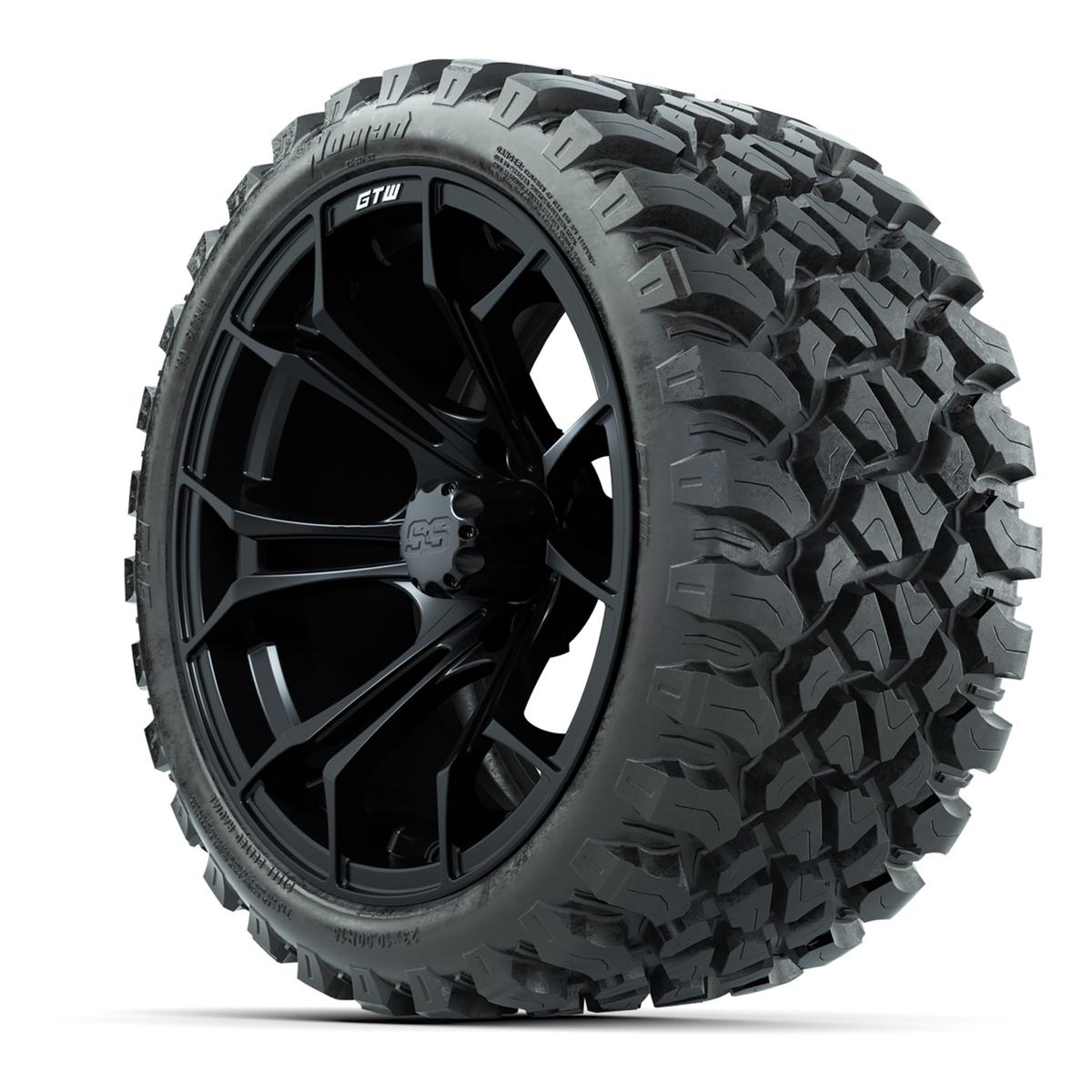 GTW Spyder Matte Black 15 in Wheels with 23x10-R15 Nomad All-Terrain Tires – Full Set