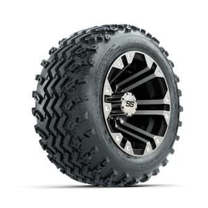 GTW Specter Machined/Black 10 in Wheels with 18x9.50-10 Rogue All Terrain Tires – Full Set