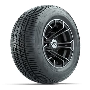 GTW Spyder Machined/Matte Grey 10 in Wheels with 205/50-10 Fusion SR Steel Belted Radial Tires – Full Set