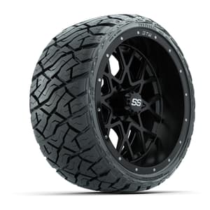GTW Vortex Matte Black 14 in Wheels with 205/35-R14 Maverick Low-Profile All-Terrain Tires – Full Set