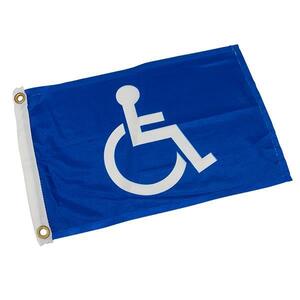 Handicap Flag Blue w/White Logo 12" X 18"
