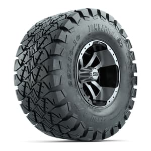 GTW Storm Trooper Black and Machined Wheels with 22in Timberwolf Mud Tires - 10 Inch