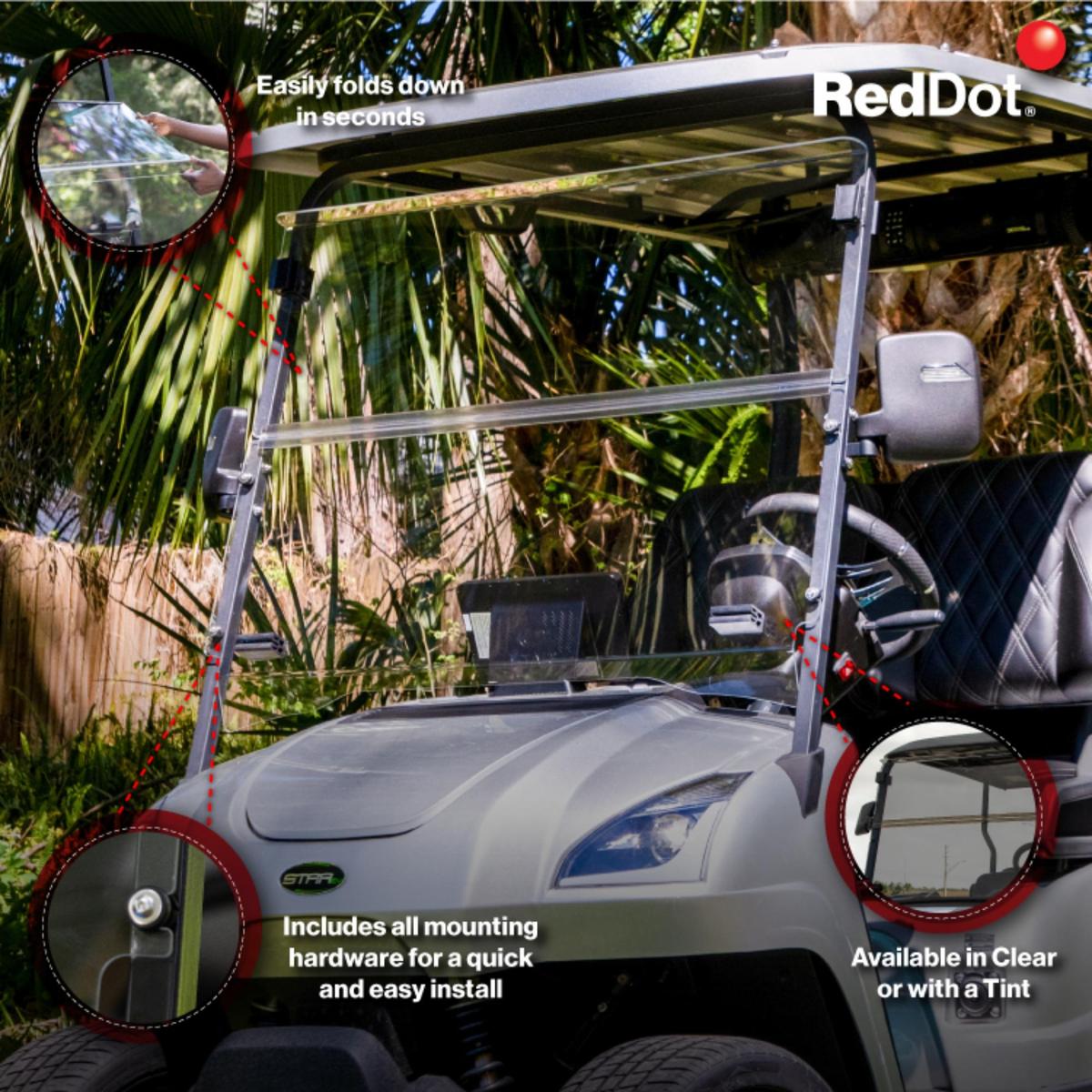 RedDot Star EV Sirius Clear 1/4" Folding Windshield