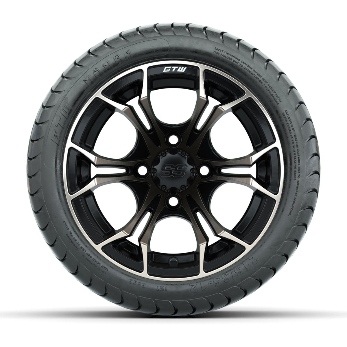 GTW Spyder Bronze/Matte Black 12 in Wheels with 215/35-12 Mamba Street Tires – Full Set