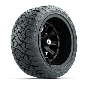 GTW&reg; Assault Gloss Black 14 in Wheels with 23X10-R14 Maverick Steel Belted Radial All-Terrain Tires - Full Set